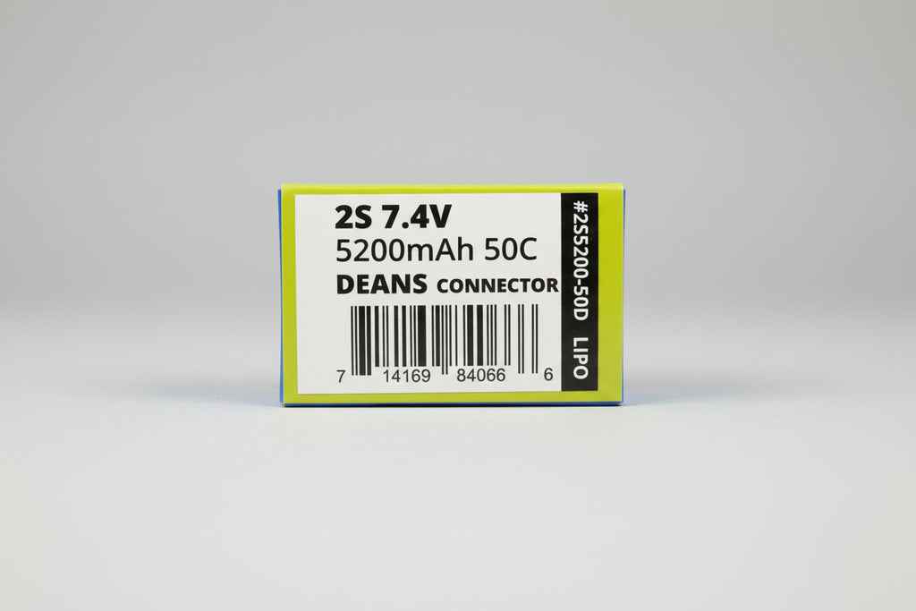 Battery 2s 7.4v 5200mah 50c Deans connector lipo