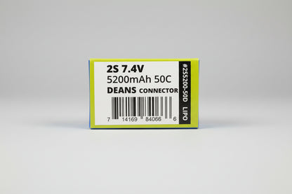 Battery 2s 7.4v 5200mah 50c Deans connector lipo
