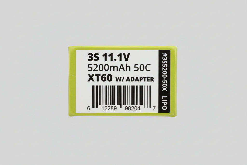 Battery 3s 11.1v 5200mah 50c xt60 w/ adapter lipo